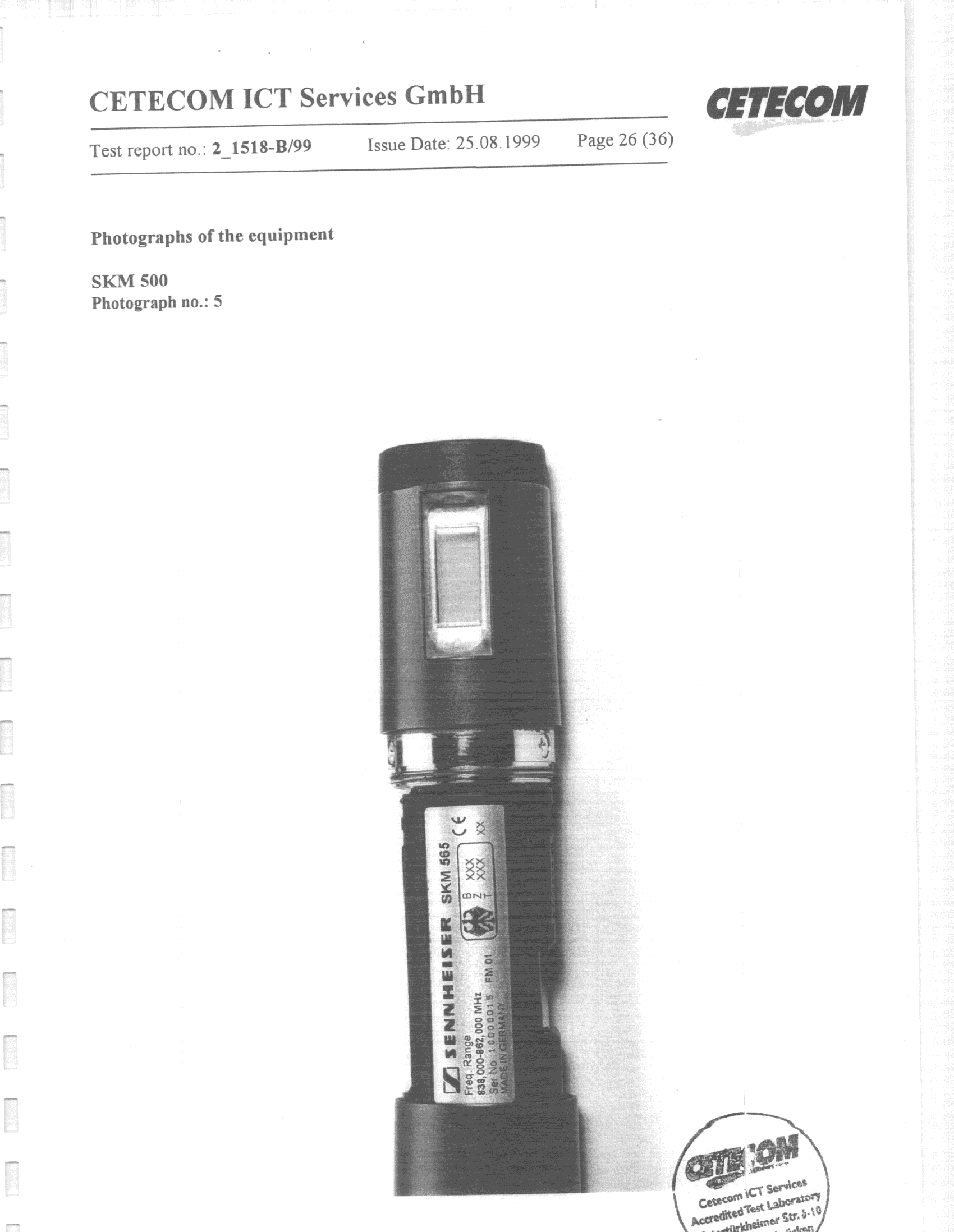 TNF - Licensed Non-Broadcast Transmitter Held to Face - FCC ID DMOH1EURH - Sennheiser Electronic Corp (1)