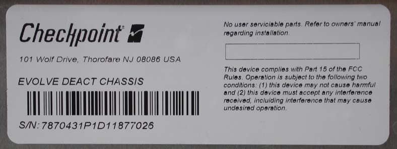 ELECTRONIC ARTICLE SURVEILLANCE DEACTIVATION SYSTE - FCC ID DO4CP11 - Checkpoint Systems Inc (4)