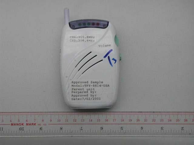 Receiver for Crisp and Clear baby monitor - FCC ID DRWTFY3813BR - Eagletron Telecommunications Ltd
