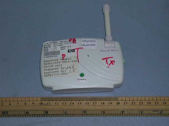 Transmitter for Crisp and Clear baby monitor - FCC ID DRWTFY3813BT - Eagletron Telecommunications Ltd