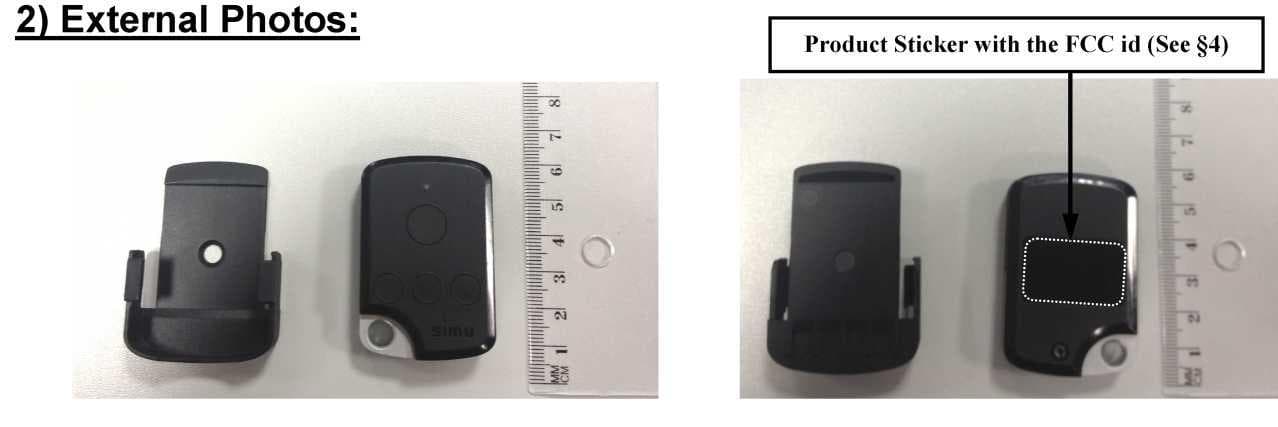 TSA 4 Channels Transmitter - FCC ID DWNTSA - Somfy Systems