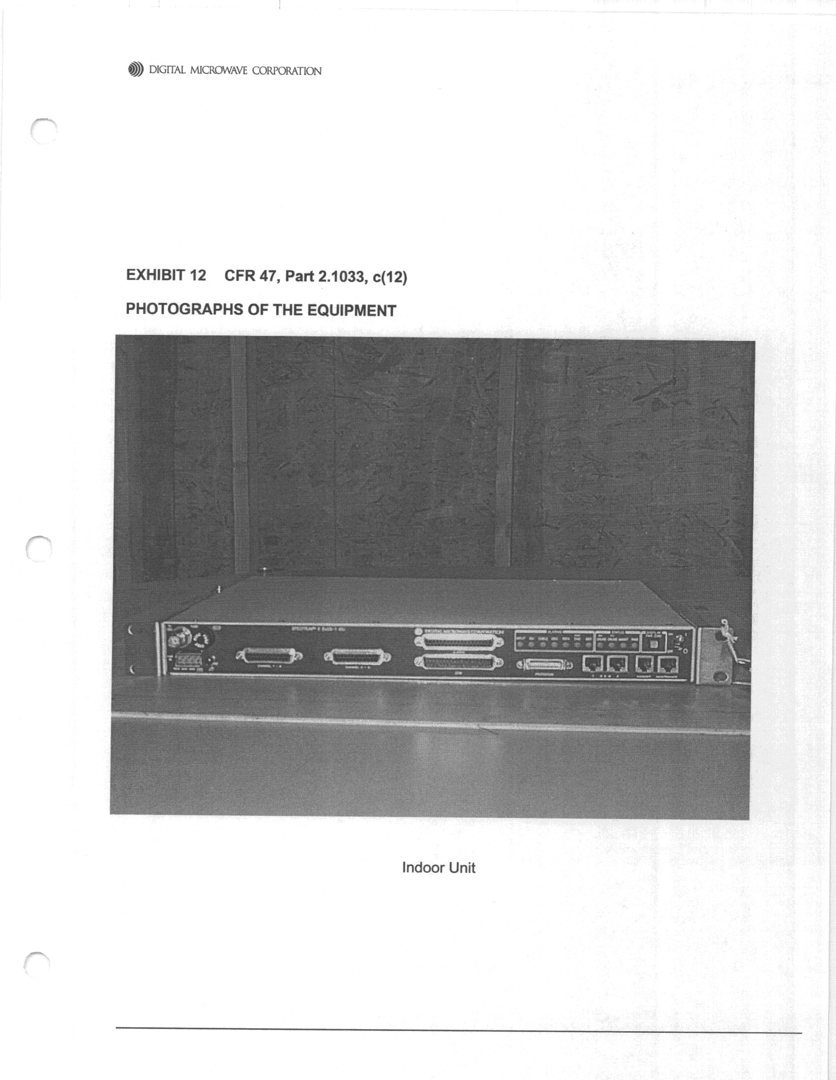 TNB - Licensed Non-Broadcast Station Transmitter - FCC ID DYHDMC28SPEC2S-08 - Digital Microwave Corporation