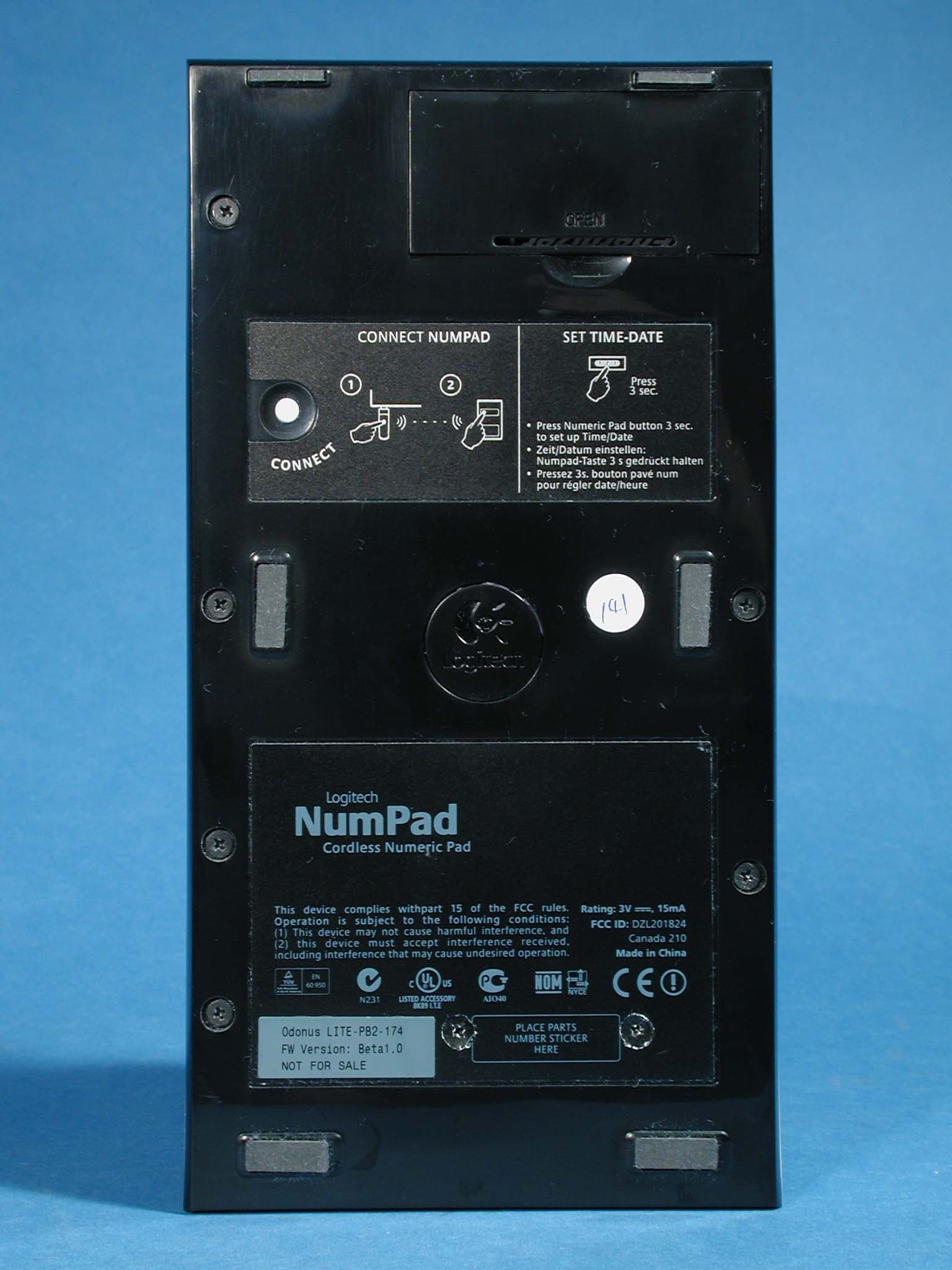 Cordless Numpad - FCC ID DZL201824 - Logitech Inc