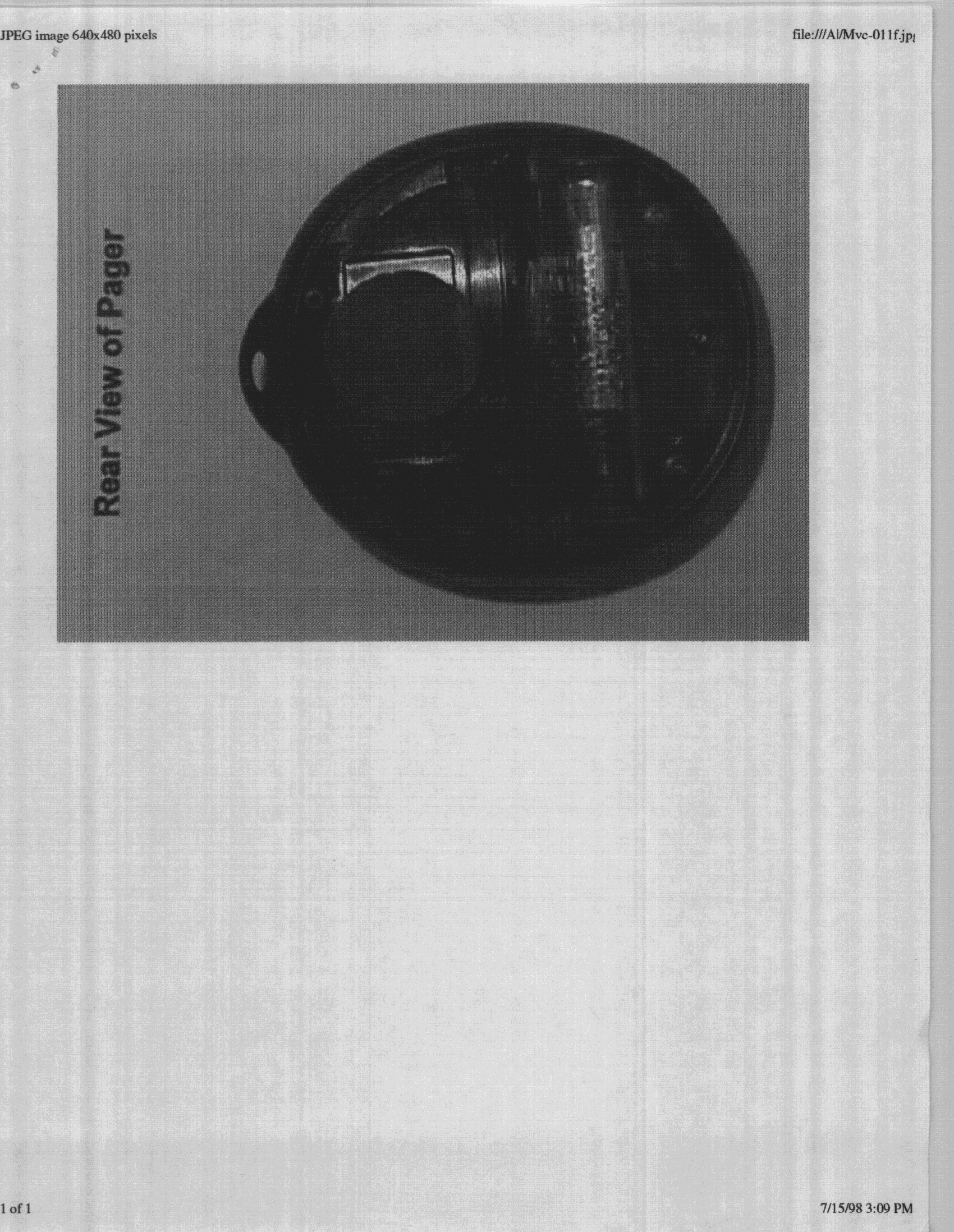 Paging Receiver - FCC ID E9698107 - Motorola Mobility LLC