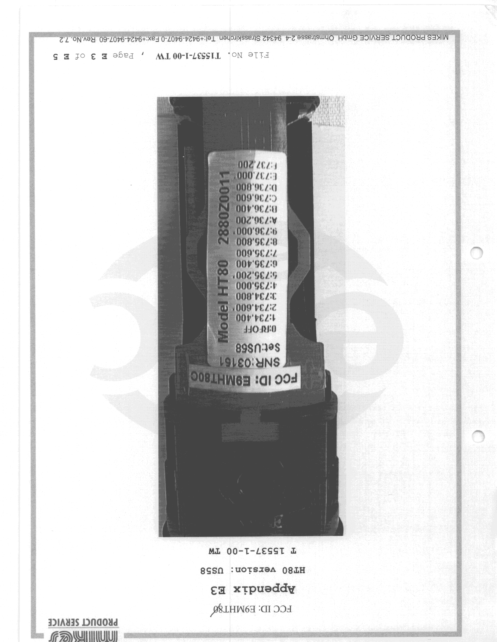 TBF - Licensed Broadcast Transmitter Held to Face - FCC ID E9MHT80 - AKG Acoustics US (1)