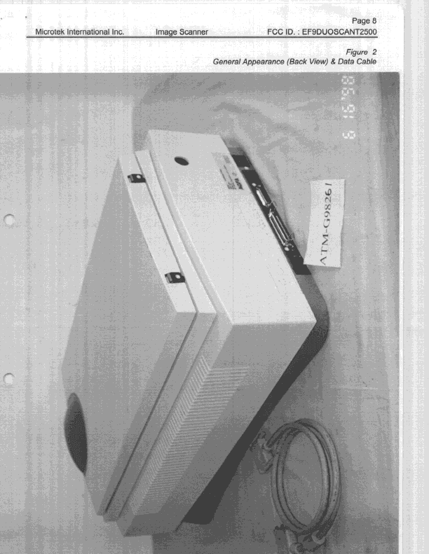 JBP - Part 15 Class B Computing Device Peripheral - FCC ID EF9DUOSCANT2500 - Microtek International Inc