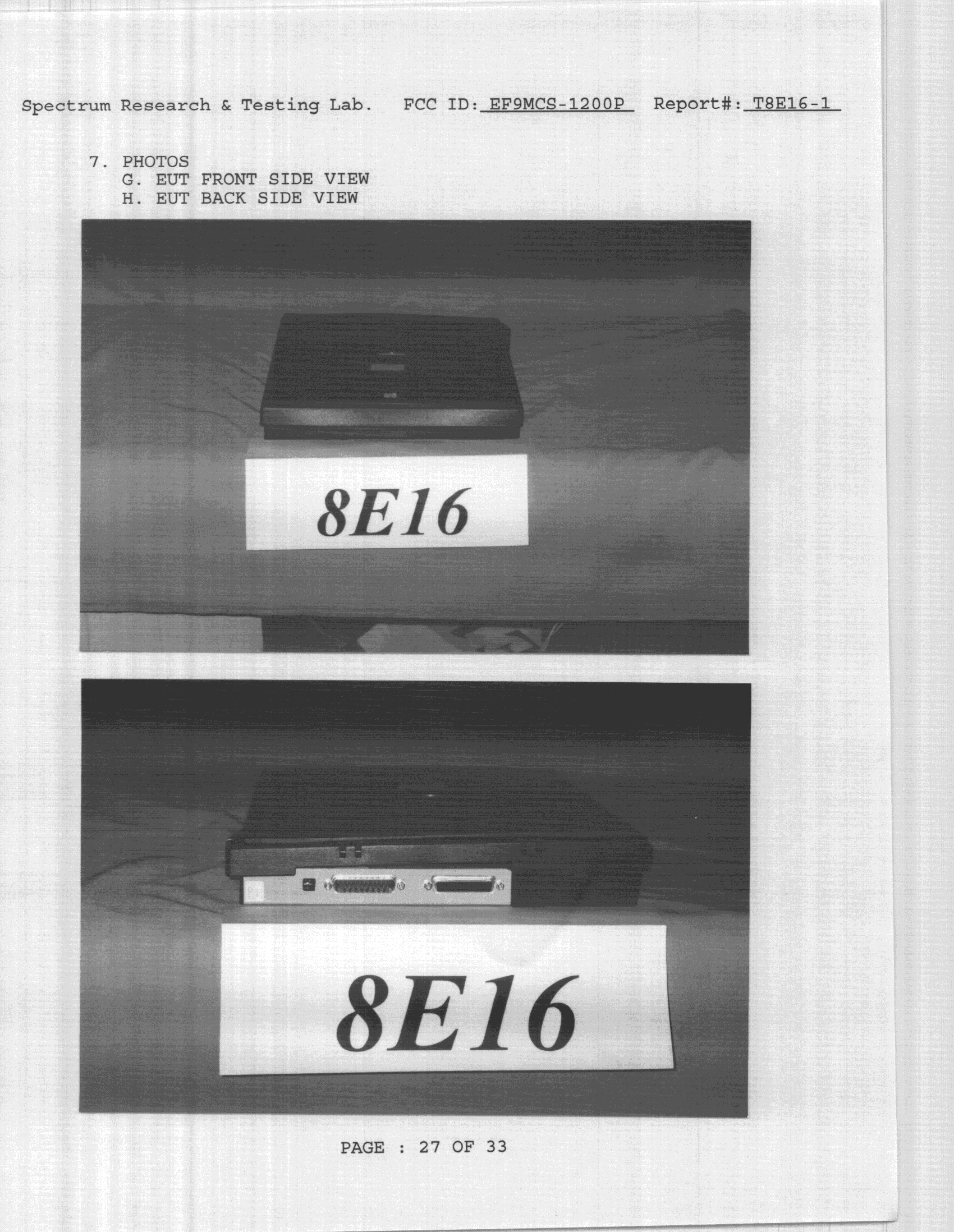 JBP - Part 15 Class B Computing Device Peripheral - FCC ID EF9MCS-1200P - Microtek International Inc