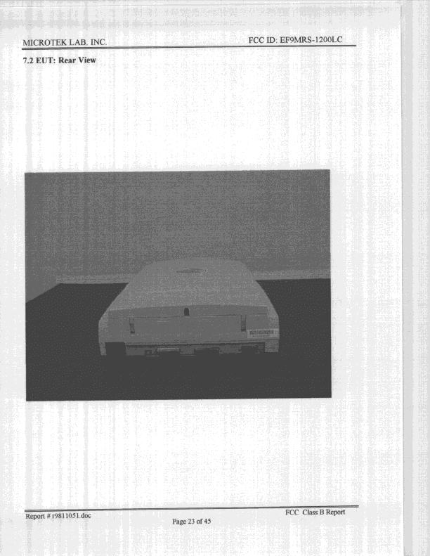 JBP - Part 15 Class B Computing Device Peripheral - FCC ID EF9MRS-1200LC - Microtek International Inc
