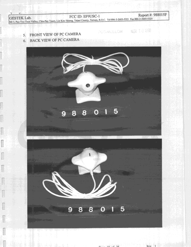 JBP - Part 15 Class B Computing Device Peripheral - FCC ID EF9USC-1 - Microtek International Inc