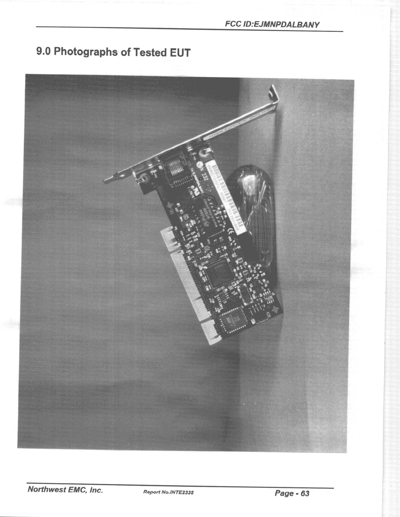 LAN Adapter - FCC ID EJMNPDALBANY - Intel Corporation (2)