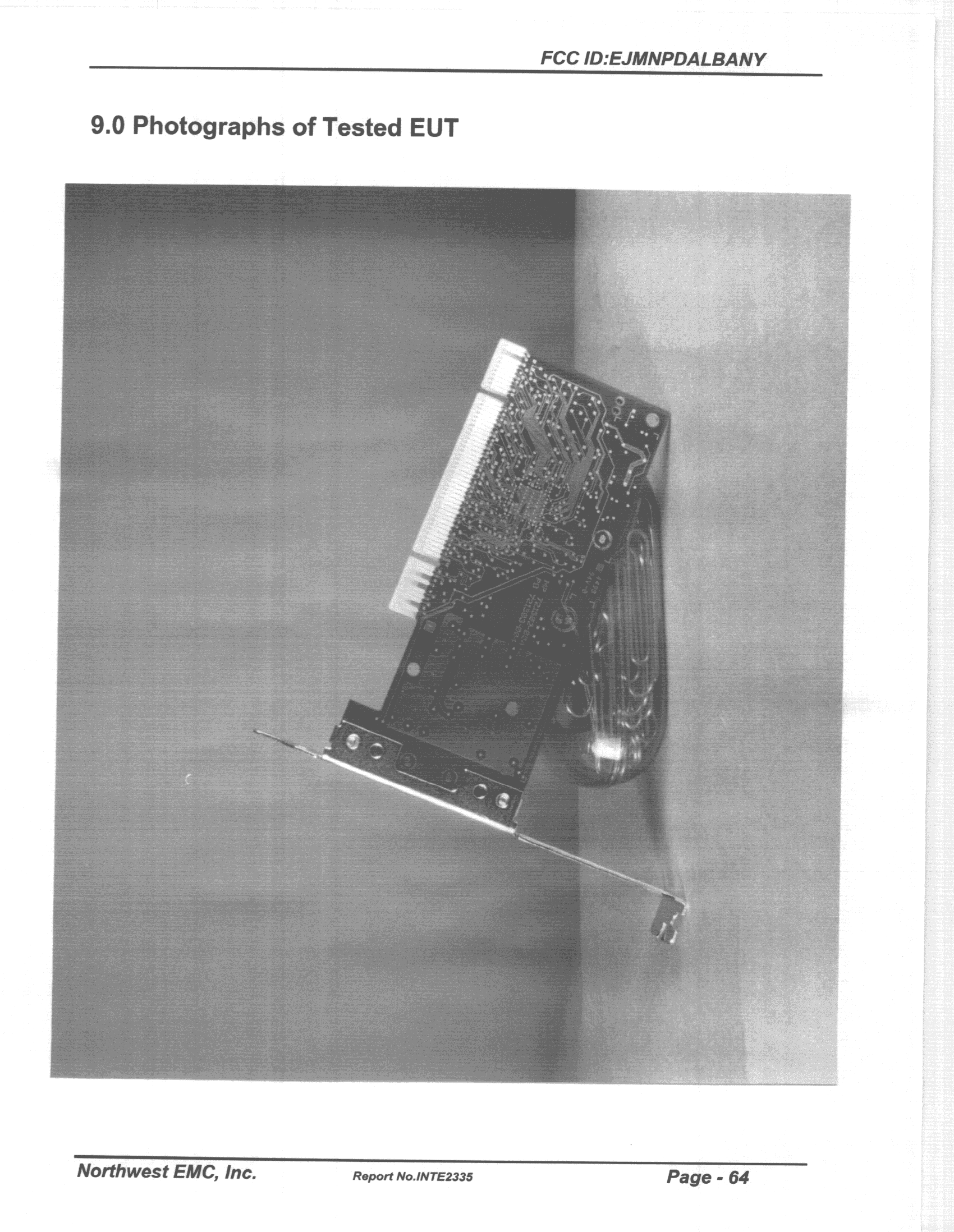 LAN Adapter - FCC ID EJMNPDALBANY - Intel Corporation (4)