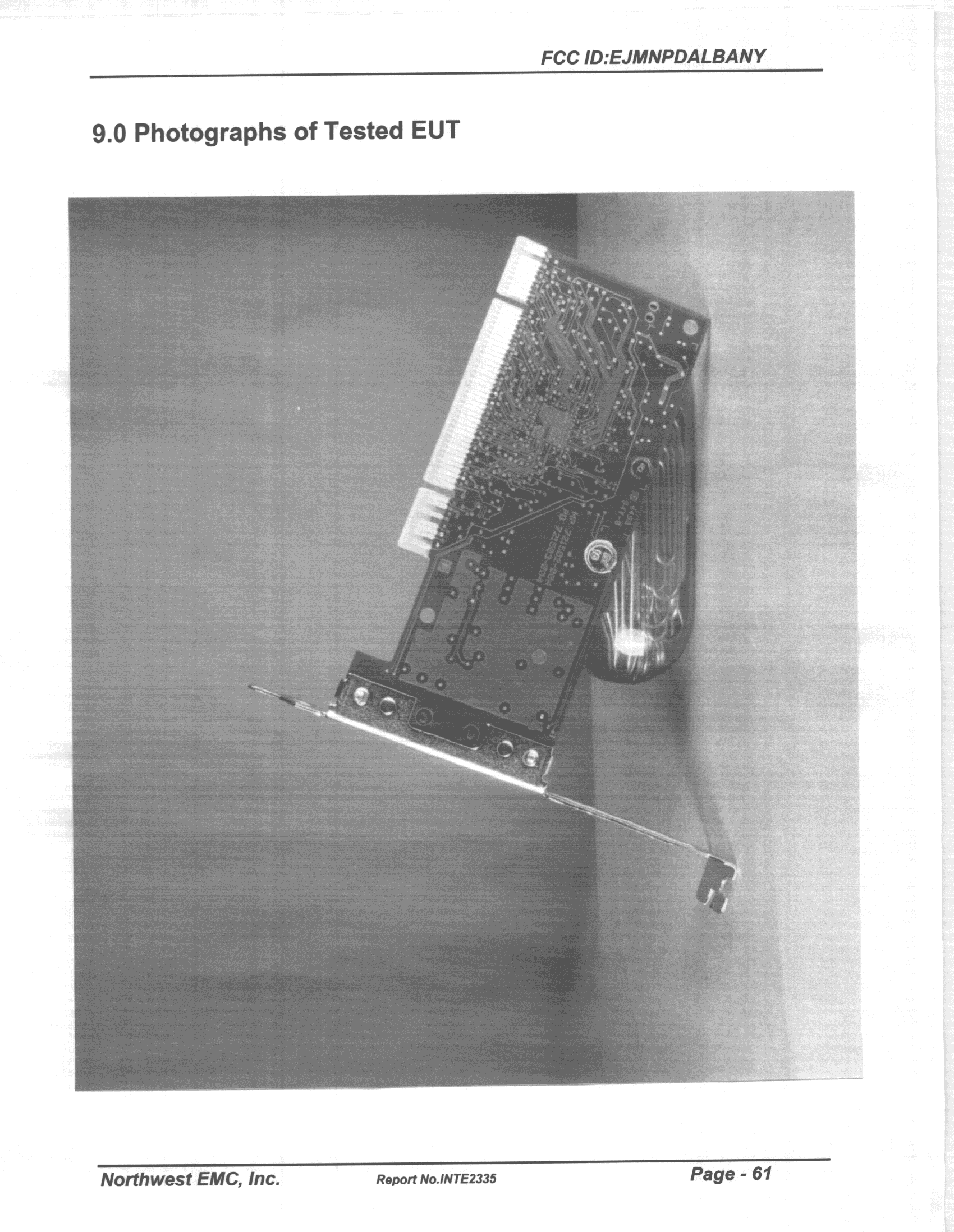 LAN Adapter - FCC ID EJMNPDALBANY - Intel Corporation (3)