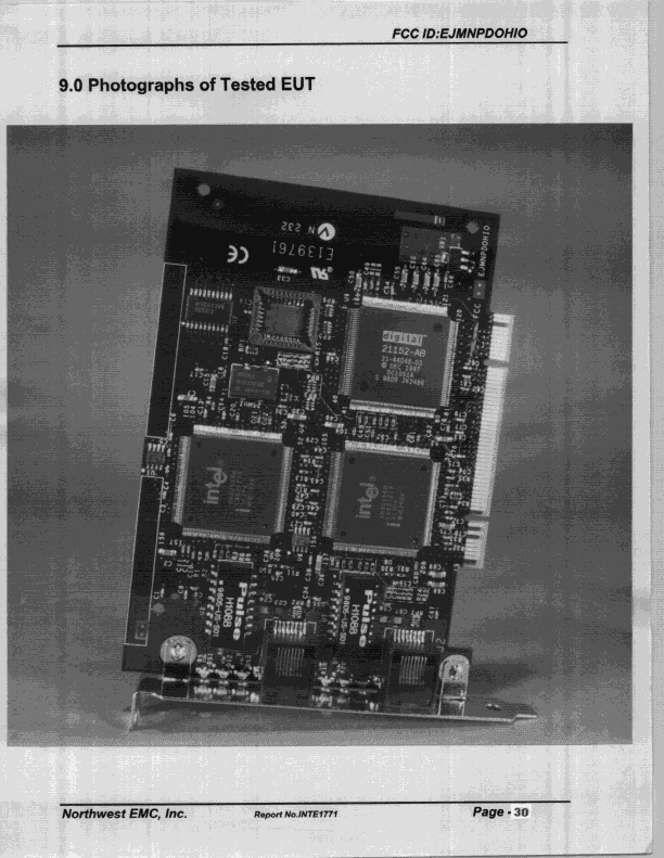 JBP - Part 15 Class B Computing Device Peripheral - FCC ID EJMNPDOHIO - Intel Corporation