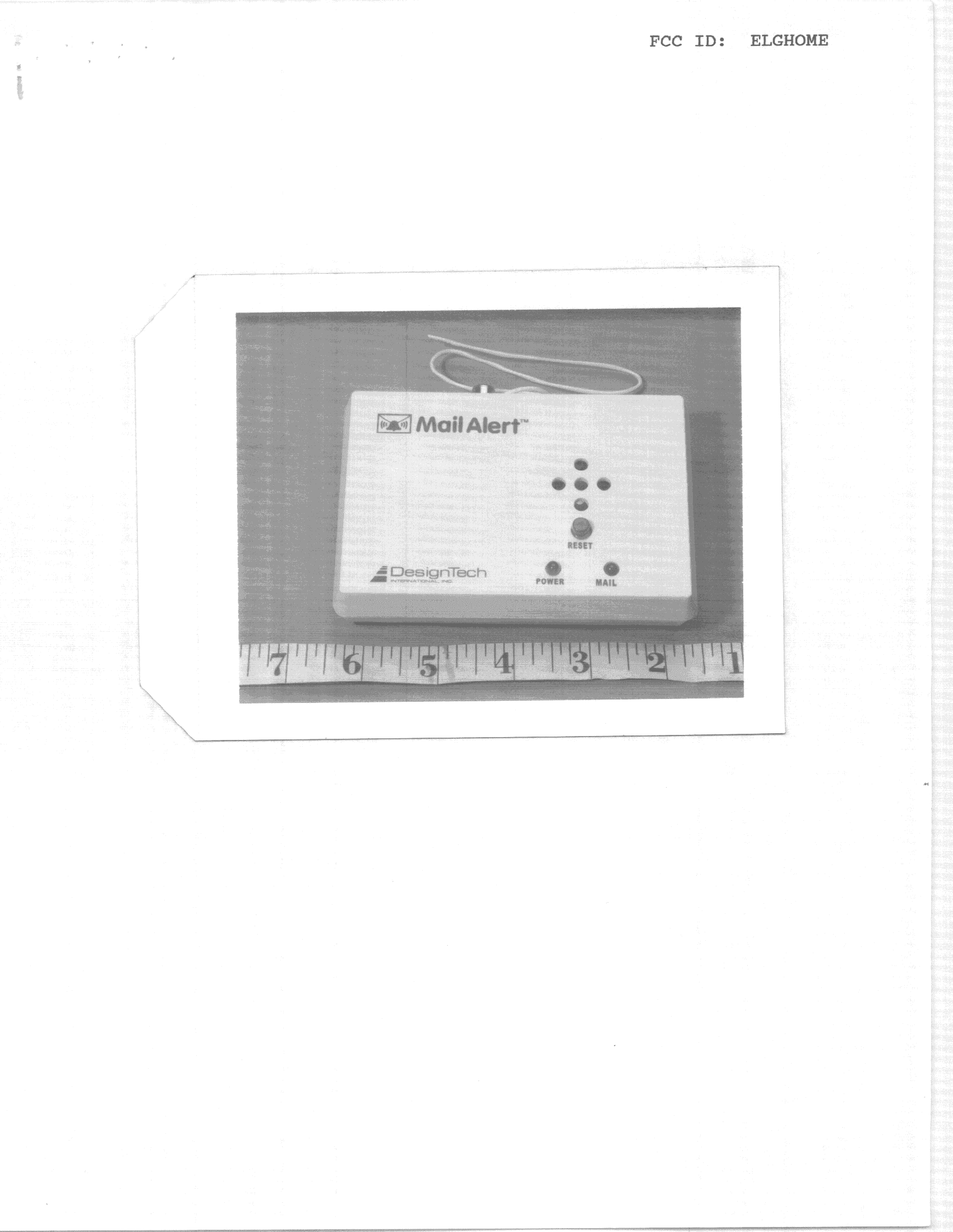 Home Automation System Receiver - FCC ID ELGHOME - DesignTech International Inc
