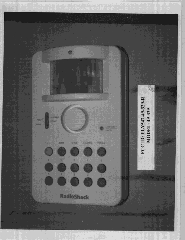 R\C Alarm Receiver - FCC ID ELY547-49-329-R - Jeckson Electric Co., Ltd