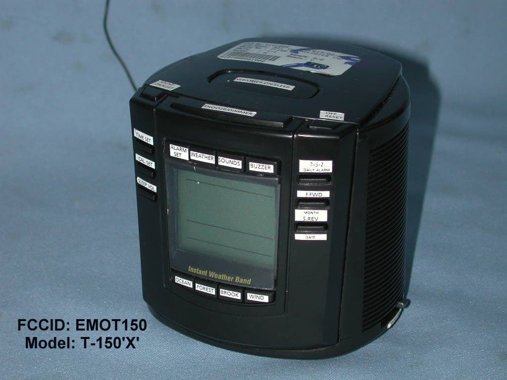Weather Band Radio with Nature sounds and alarm - FCC ID EMOT150 - SDI Technologies Inc.
