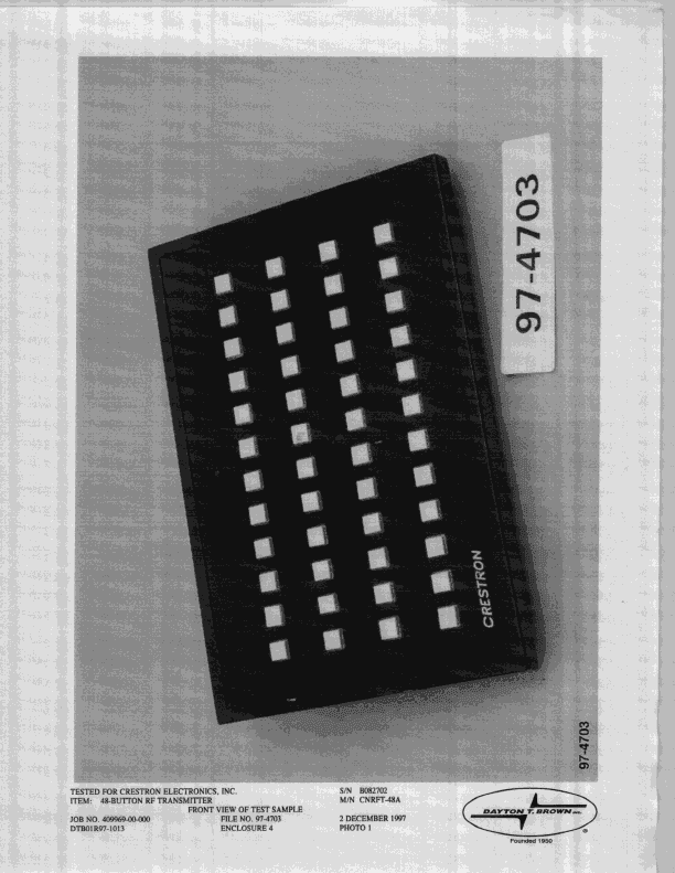 DSC - Part 15 Security/Remote Control Transmitter - FCC ID EROCNRFT-48A - Crestron Electronics Inc (2)