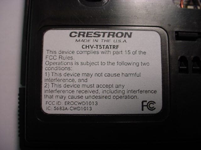 Wireless Network Thermostat - FCC ID EROCWD1013 - Crestron Electronics Inc (3)