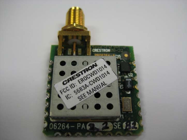 2-Way RF Module with RP-SMA - FCC ID EROCWD1014 - Crestron Electronics Inc (2)