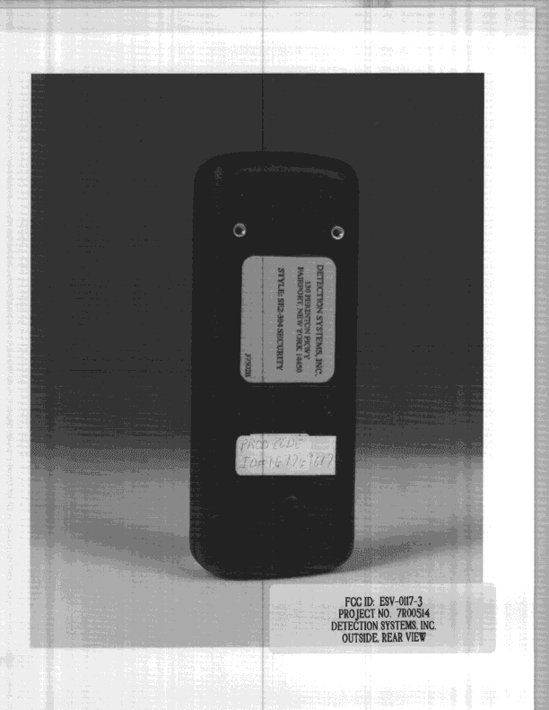 DSC - Part 15 Security/Remote Control Transmitter - FCC ID ESV-0117-3 - Bosch Security Systems LLC