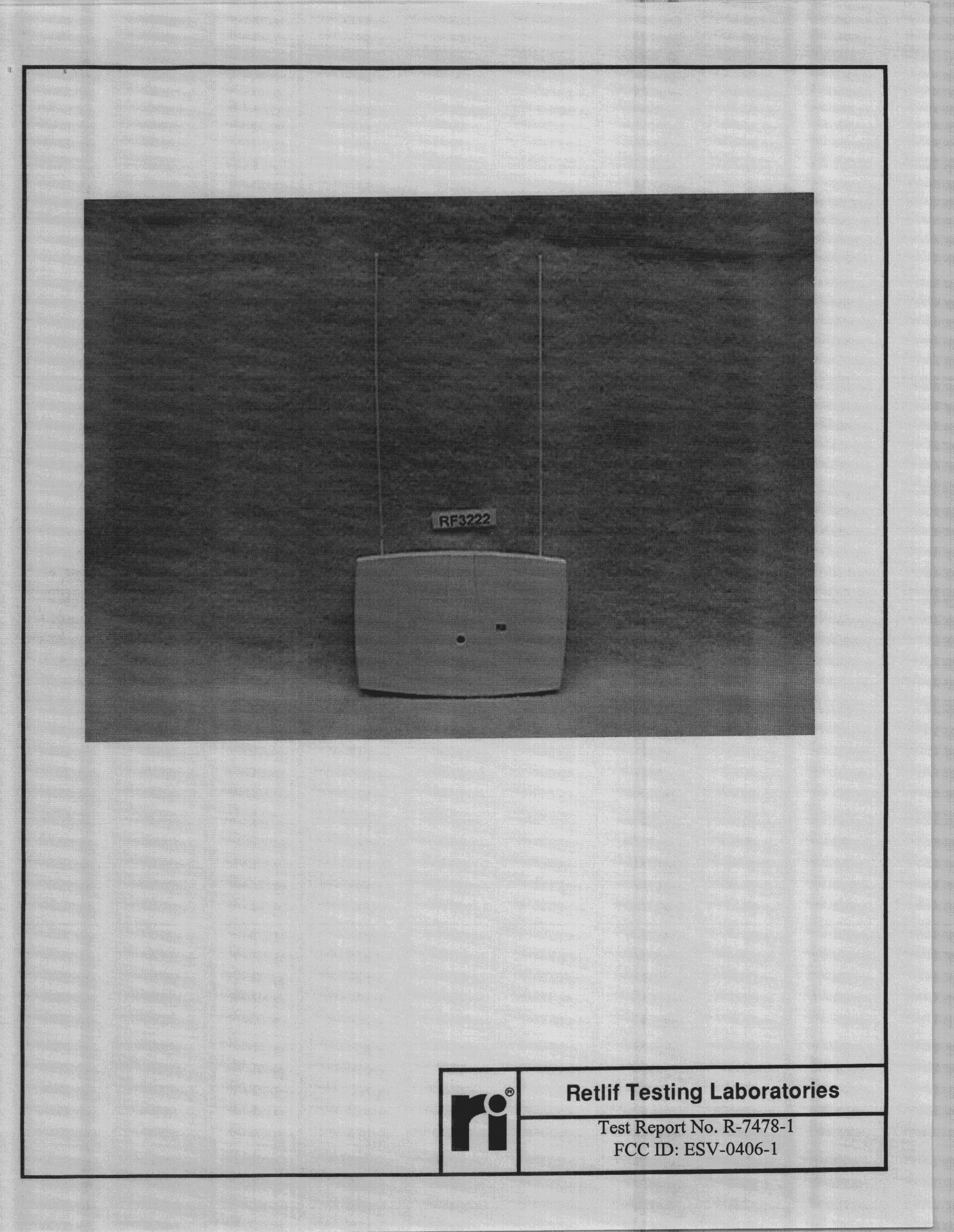Security System Transceiver - FCC ID ESV-0406-1 - Bosch Security Systems LLC