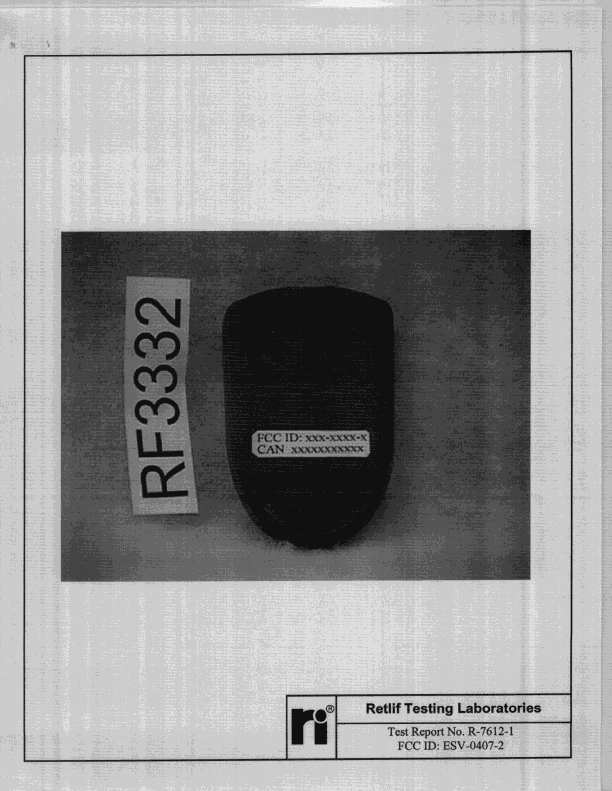 DSC - Part 15 Security/Remote Control Transmitter - FCC ID ESV-0407-2 - Bosch Security Systems LLC