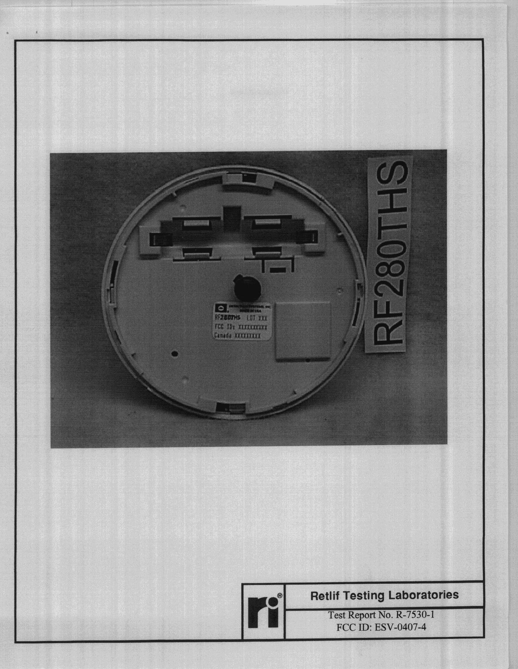 DSC - Part 15 Security/Remote Control Transmitter - FCC ID ESV-0407-4 - Bosch Security Systems LLC