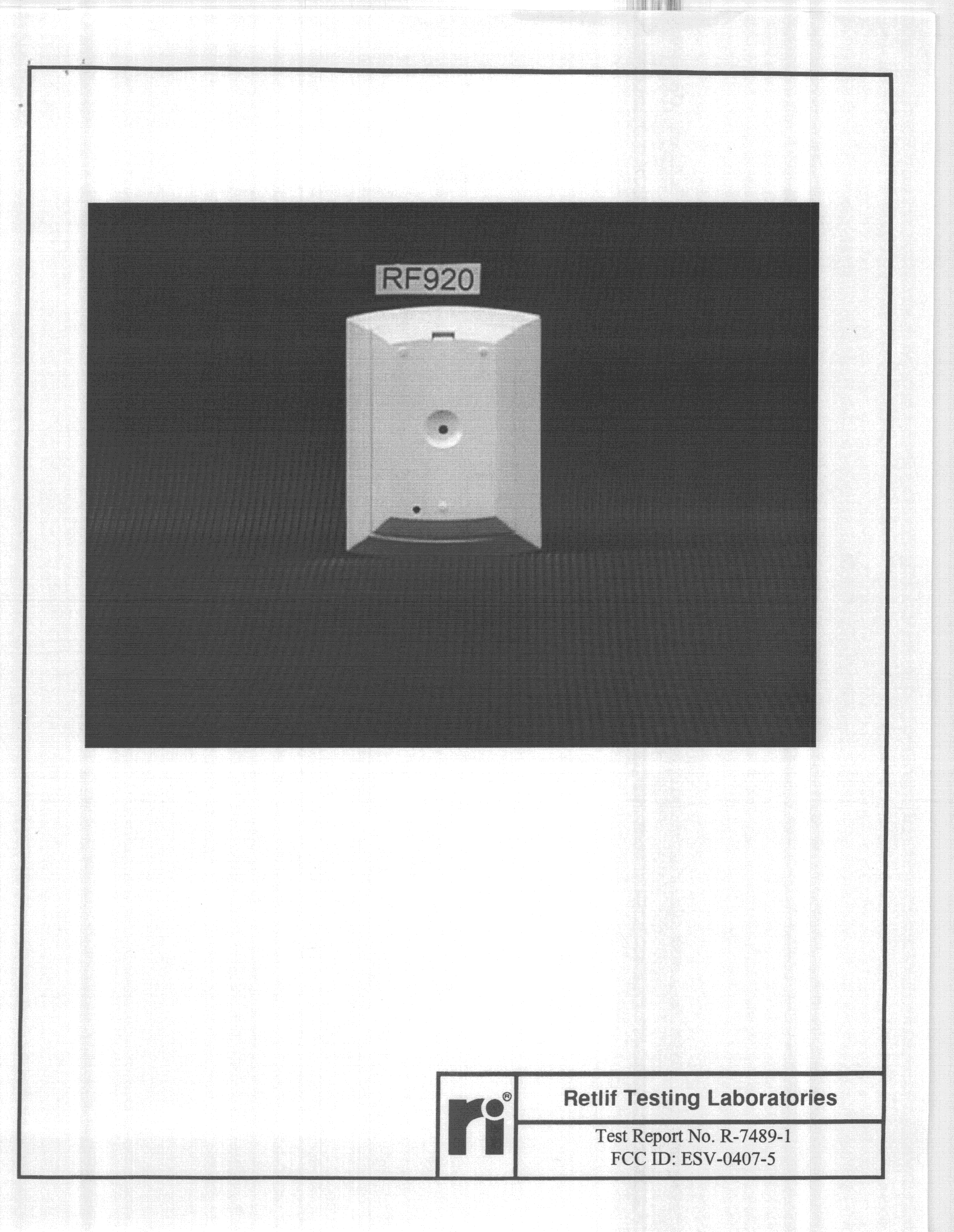 PIR Motion Detector Transmitter - FCC ID ESV-0407-5 - Bosch Security Systems LLC (2)