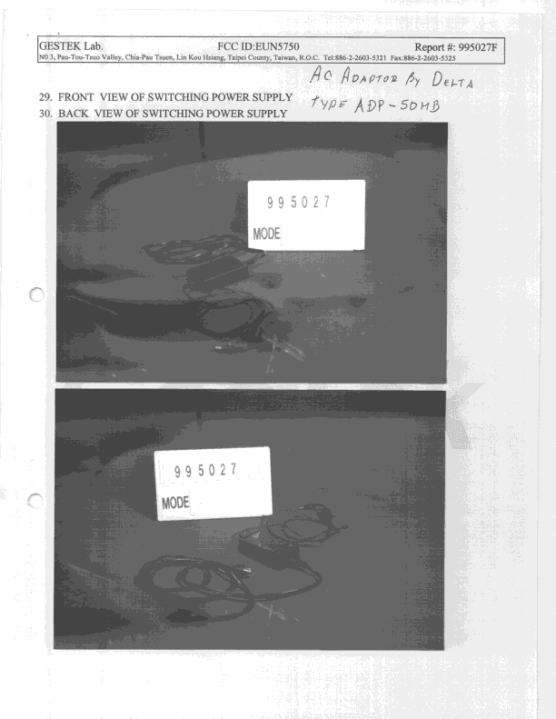 Laptop PC - FCC ID EUN5750 - First International Computer Inc