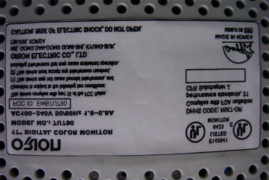 17 Inch Color Display Monitor - FCC ID EWB7U790 - Orion Electric Co Ltd