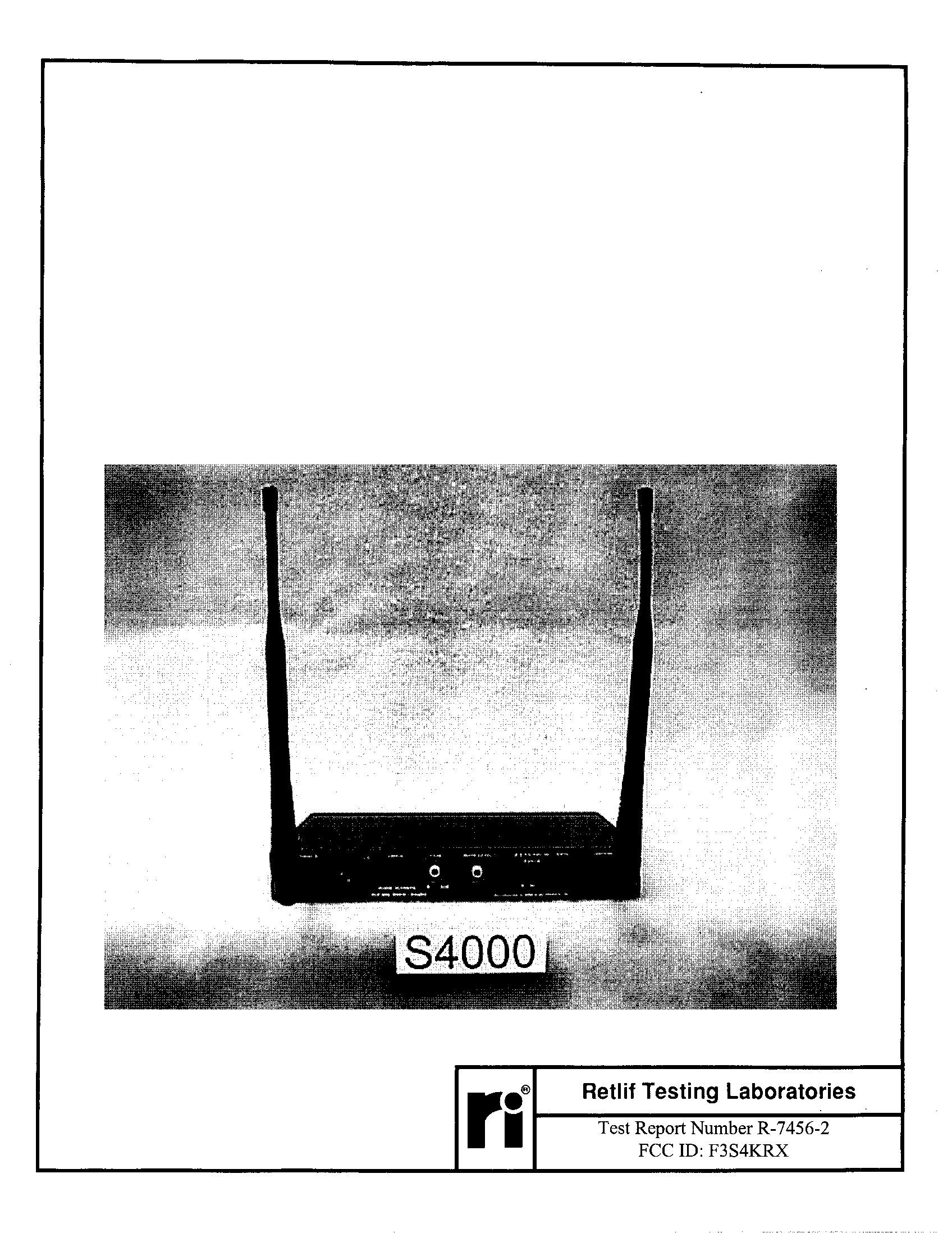 CXX - Communications Rcvr for use w/ licensed Tx and CBs - FCC ID F3S4KRX - BBM Electronics Group Ltd