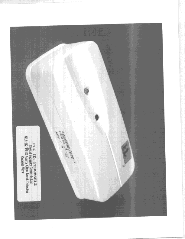 DSS - Part 15 Spread Spectrum Transmitter - FCC ID F5398SS12 - Tyco Safety Products Canada Ltd.