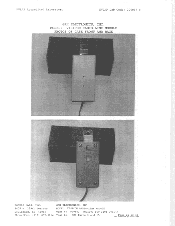 Radio Link Module - FCC ID F6V-2101-0011-A - GRH Electronics Inc (2)