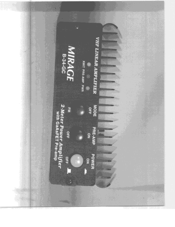 AMP - Amplifier - FCC ID F9BB34GC - Mirage Communications Equipment