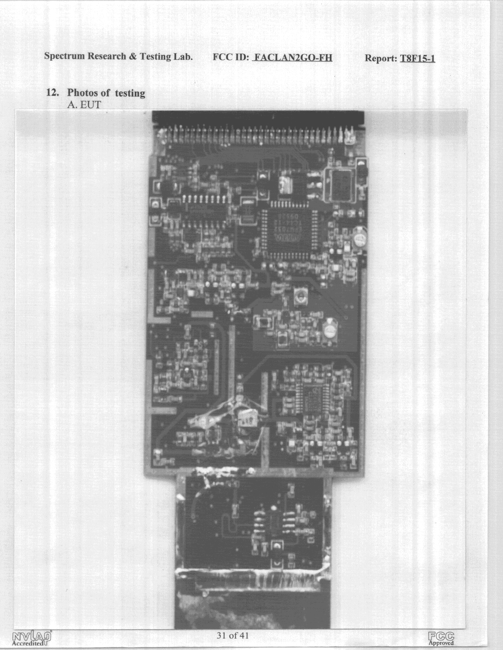 PCMCIA LAN Transmitter - FCC ID FACLAN2GO-FH - Computer & Communication Laboratory