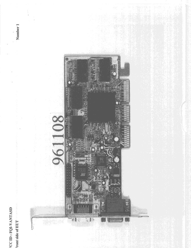 VGA Card - FCC ID FQI-VANTASD - Joytech Computer Co Ltd