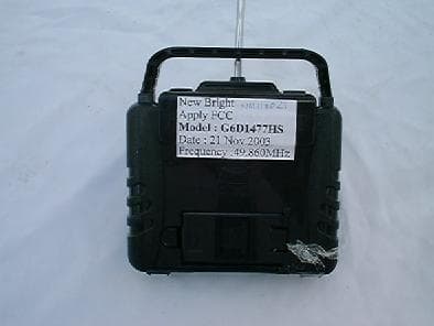 Remote Control Toy Transmitter - FCC ID G6D1477HS - New Bright Industrial Co Ltd