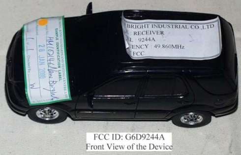 Radio Control Toy Vehicle RX - FCC ID G6D9244A - New Bright Industrial Co Ltd
