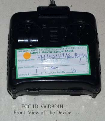 Radio Control Toy Vehicle TX - FCC ID G6D924H - New Bright Industrial Co Ltd