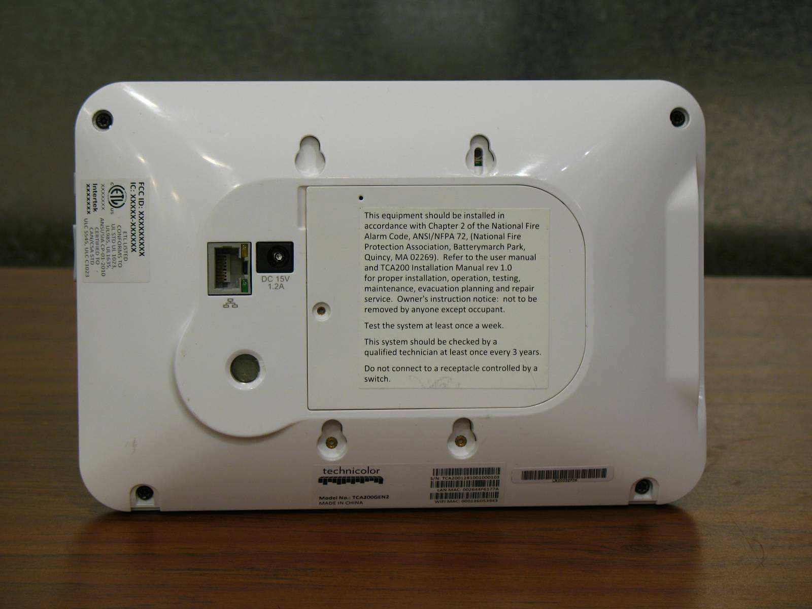 Touch Screen Alarm Panel - FCC ID G95TCA200 - Vantiva USA LLC
