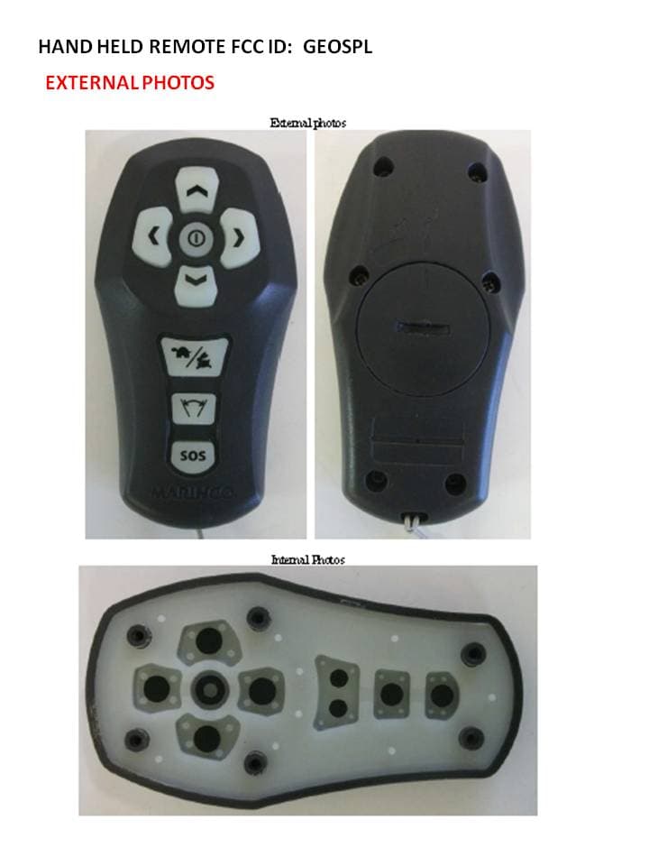 Spotlight Remote Control Handheld - FCC ID GEOSPL - Actuant Electrical
