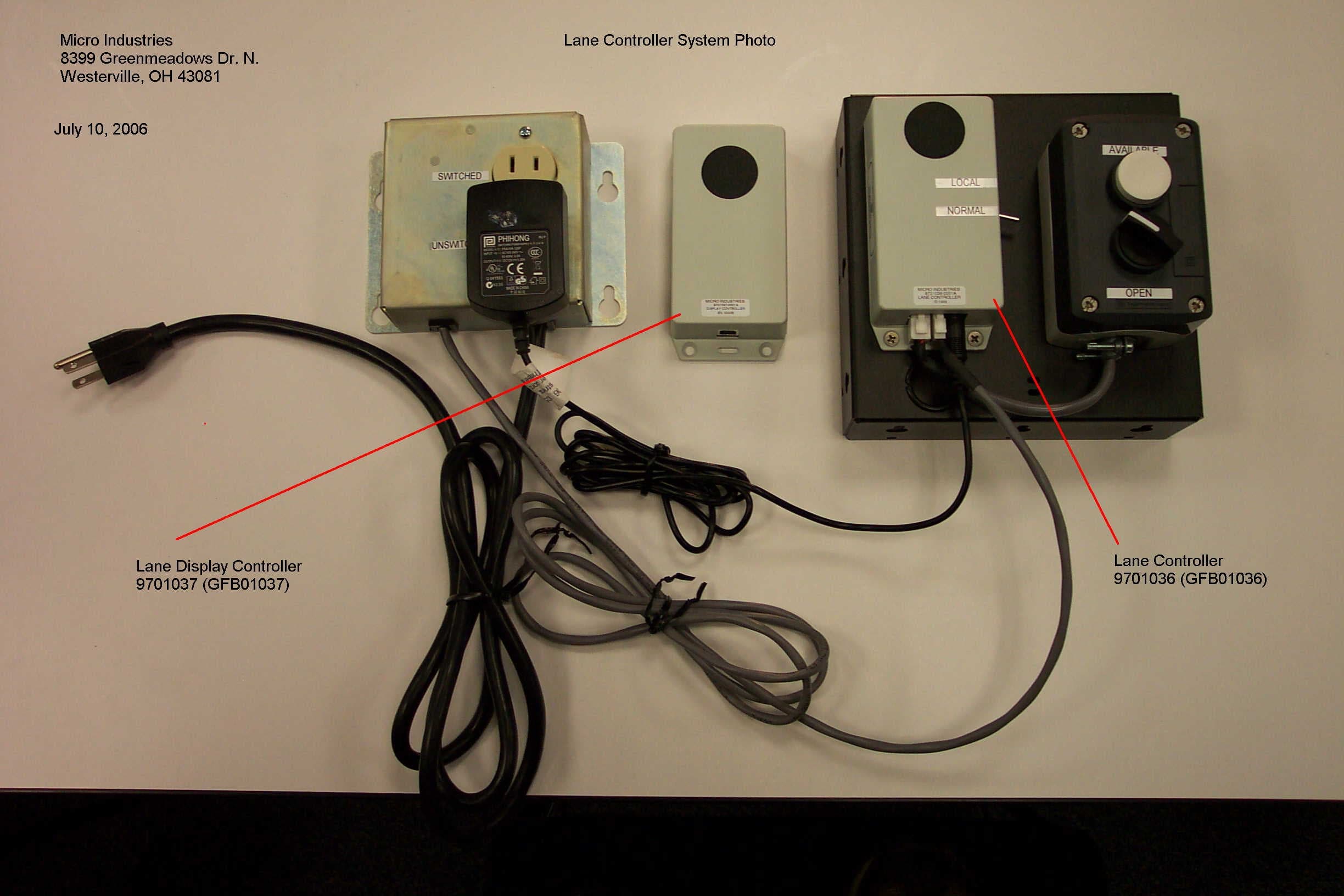 Lane Controller - FCC ID GFB01036 - Micro Industries Inc