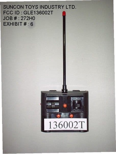 49 MHz Remote Control Transmitter - FCC ID GLE136002T - Suncon Toys Industry Ltd
