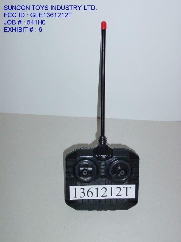 49 MHz Remote Control Transmitter - FCC ID GLE1361212T - Suncon Toys Industry Ltd