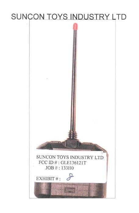 Toy Remote Control - FCC ID GLE136121T - Suncon Toys Industry Ltd