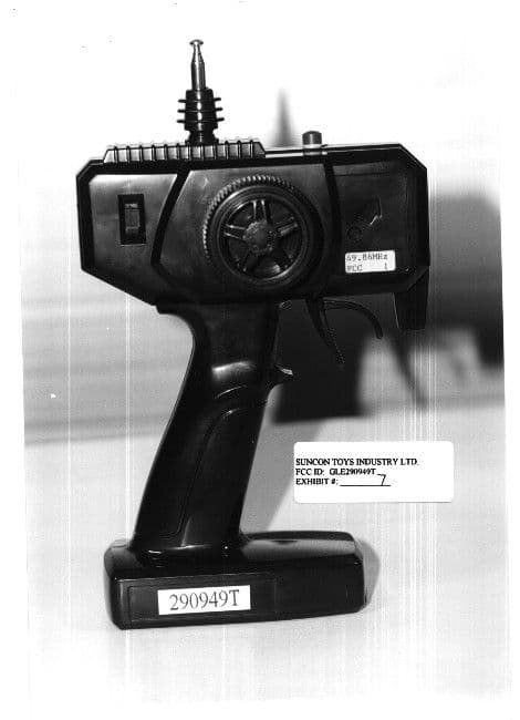 49 MHz R/C TRANSMITTER - FCC ID GLE290949T - Suncon Toys Industry Ltd
