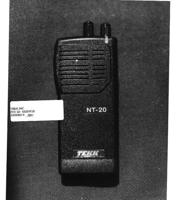 VHF Transceiver - FCC ID GOXNT20 - Tekk Incorporated