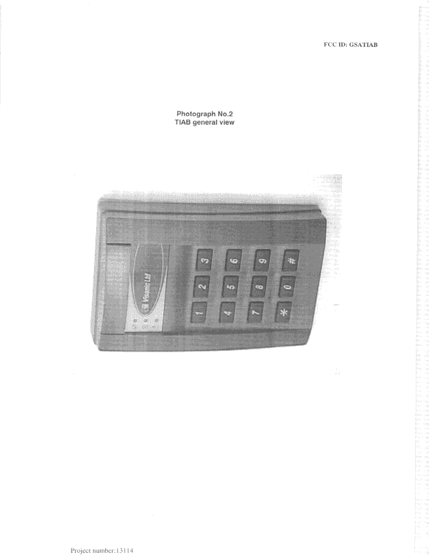 DCD - Part 15 Low Power Transmitter Below 1705 kHz - FCC ID GSATIAB - Visonic Inc. (2)
