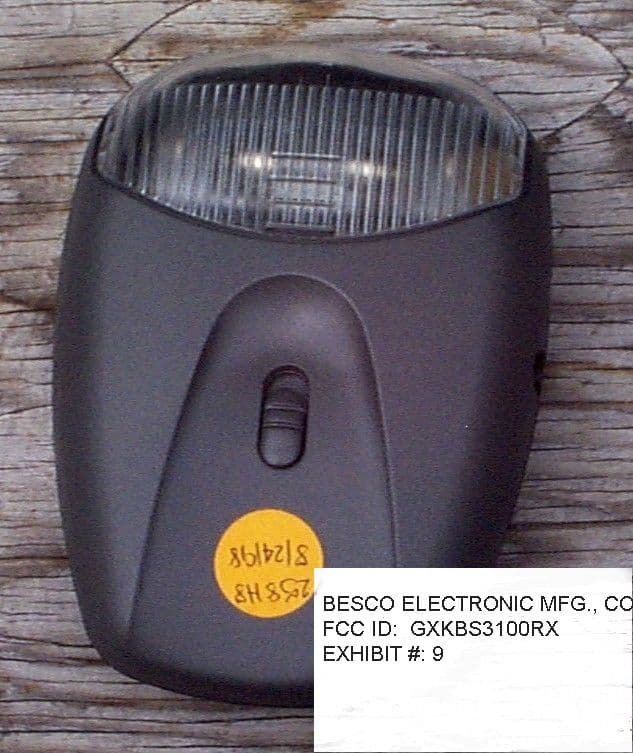 INTERIOR AUTO LIGHT - FCC ID GXKBS3100RX - Besco Electronic Manufacturing Co Ltd