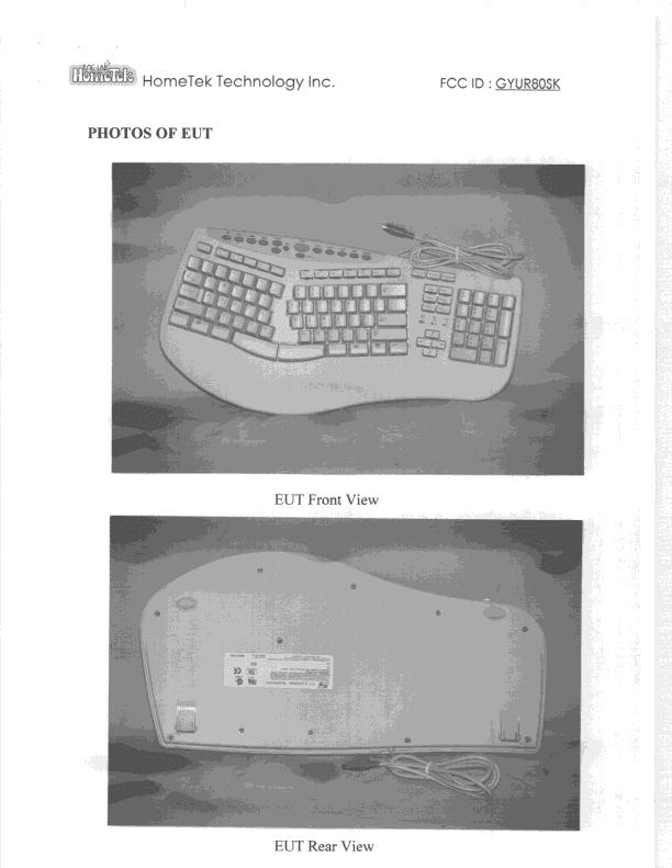 JBC - Part 15 Class B Computing Device/Personal Computer - FCC ID GYUR80SK - Silitek Corporation